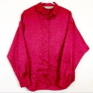 Hot Pink DVF BUTTON DOWN BLOUSE 10